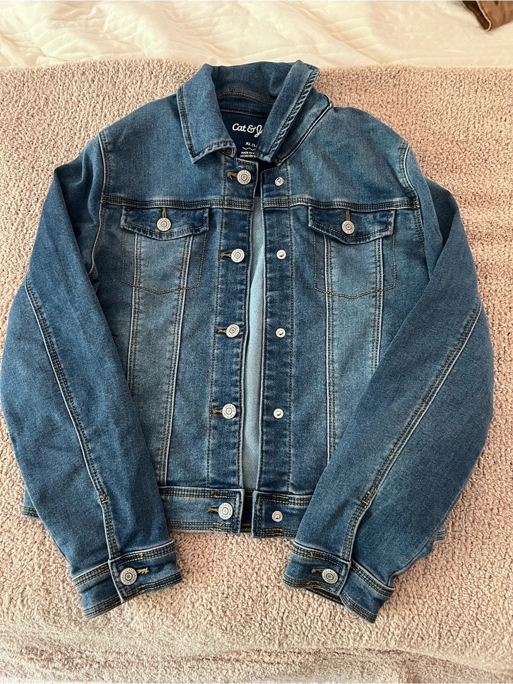 Cat & Jack Medium Blue Denim Jacket with Button Front